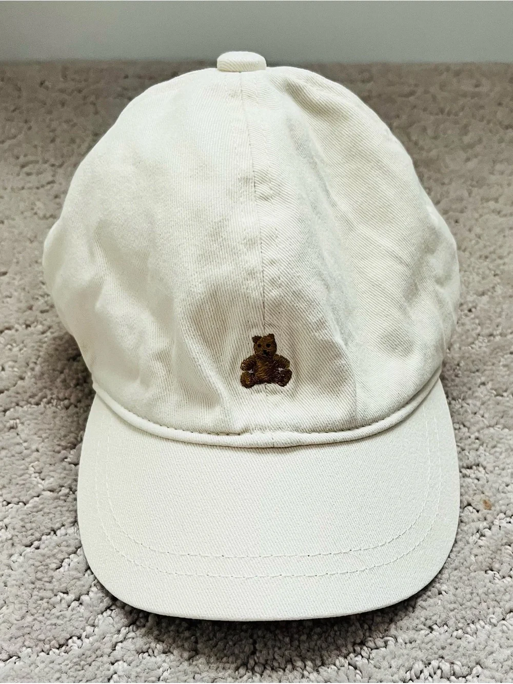 GAP Cream Baseball Cap with Tiny Embroidered Bear
